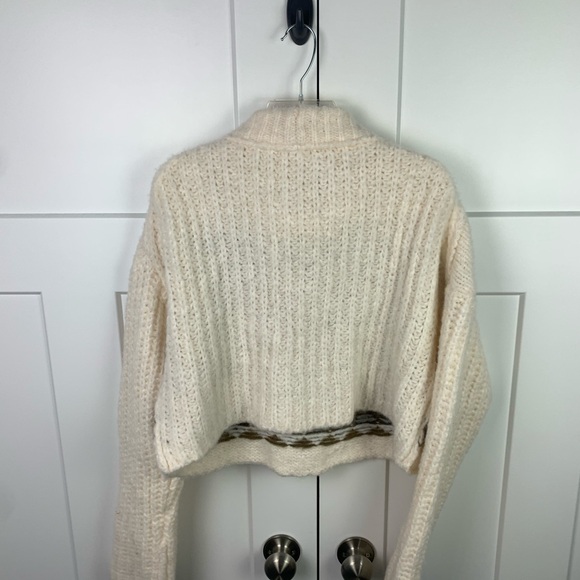 NWT Free People Sweater XS Alpine Snowy Forest Chunky Knit Oversized Alpaca Wool - Picture 8 of 8